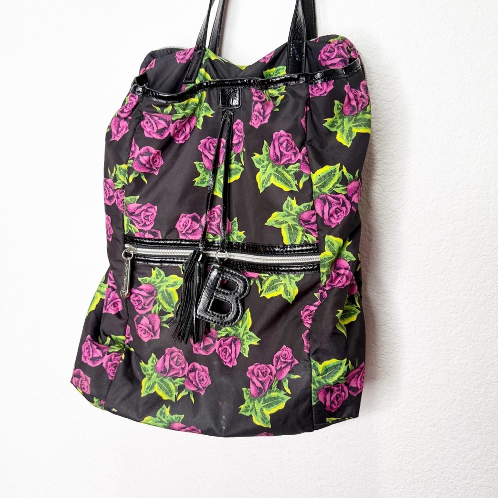 Betsy Johnson Roses Backpack Tote Monogram B